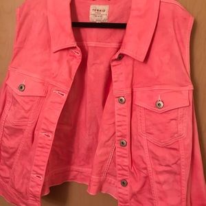 Torrid Pink Crop Jean Jacket 6x